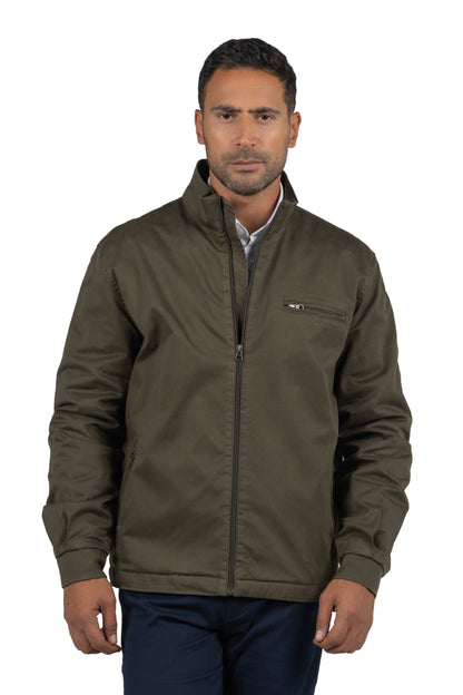 Men's Gabrdine Full-Zip Jacket – Dark Green