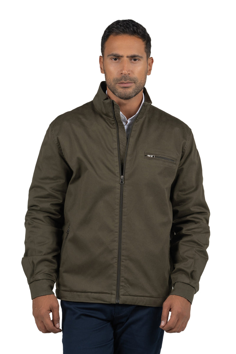 Men's Gabrdine Full-Zip Jacket – Dark Green