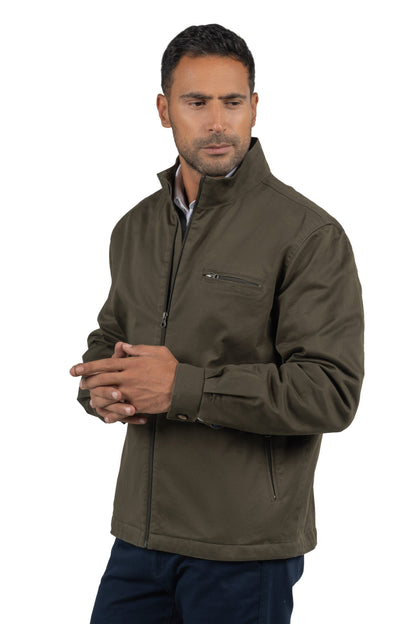 Men's Gabrdine Full-Zip Jacket – Dark Green