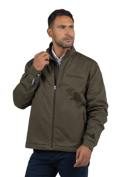 Men's Gabrdine Full-Zip Jacket – Dark Green
