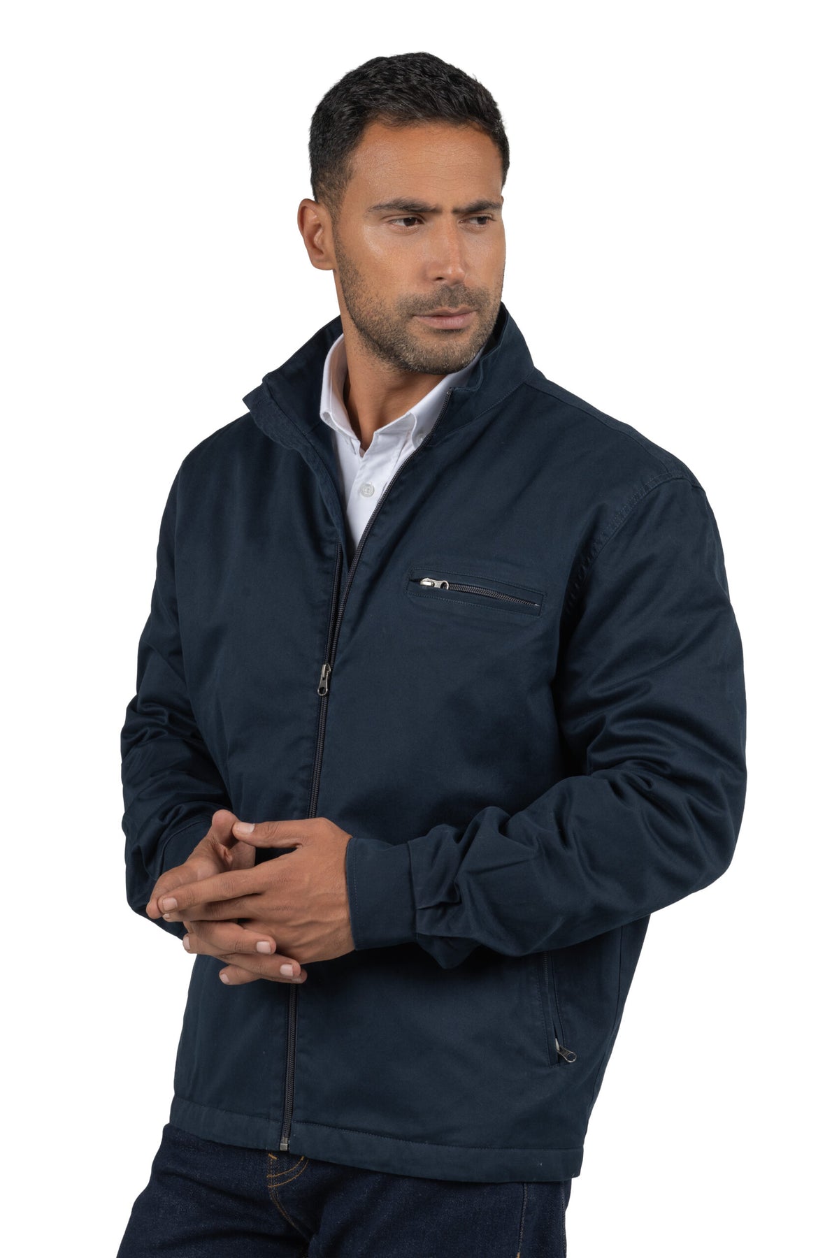 Men's Gabrdine Full-Zip Jacket – Navy