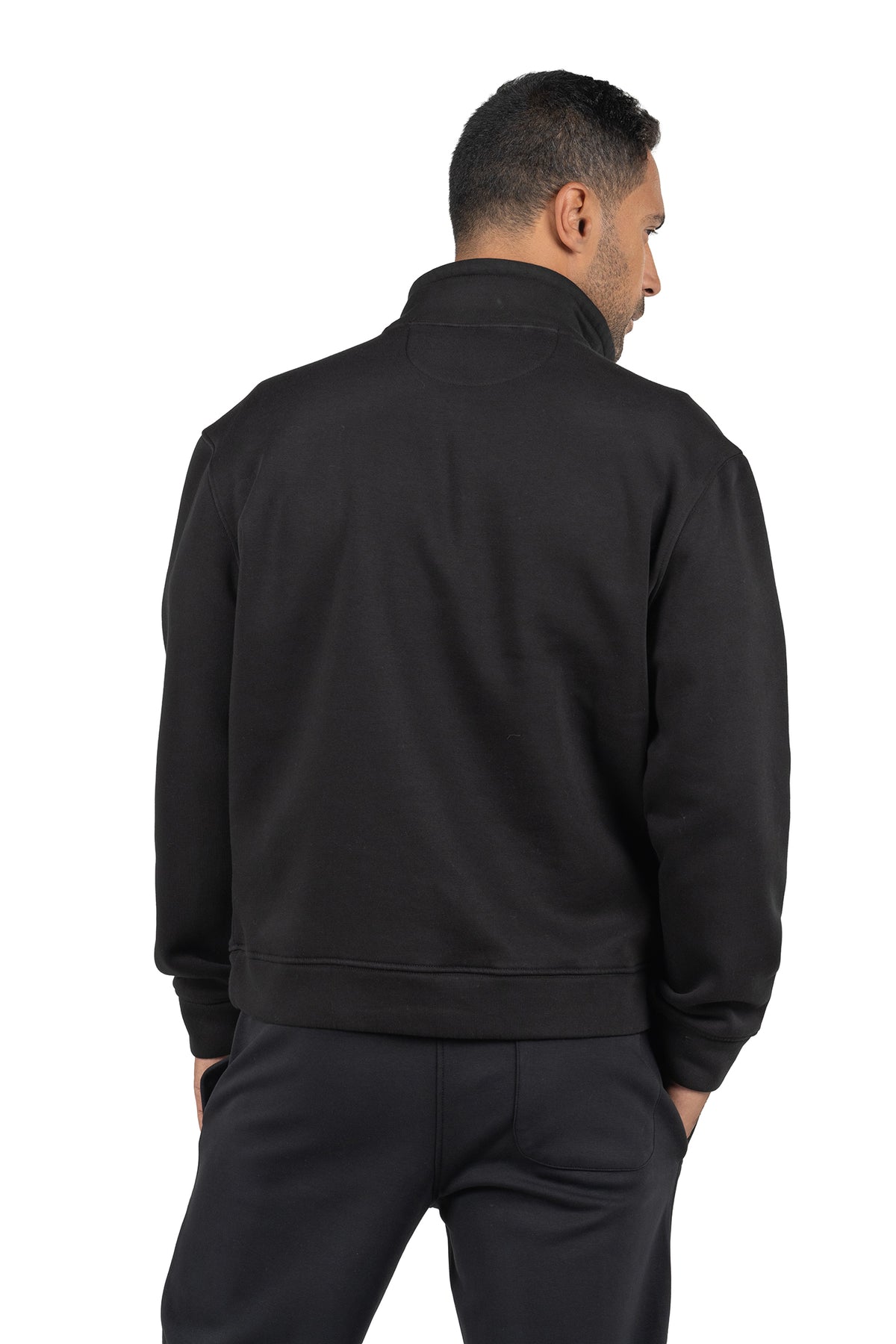 Men's Half-Zip Solid Sweatshirt – Black