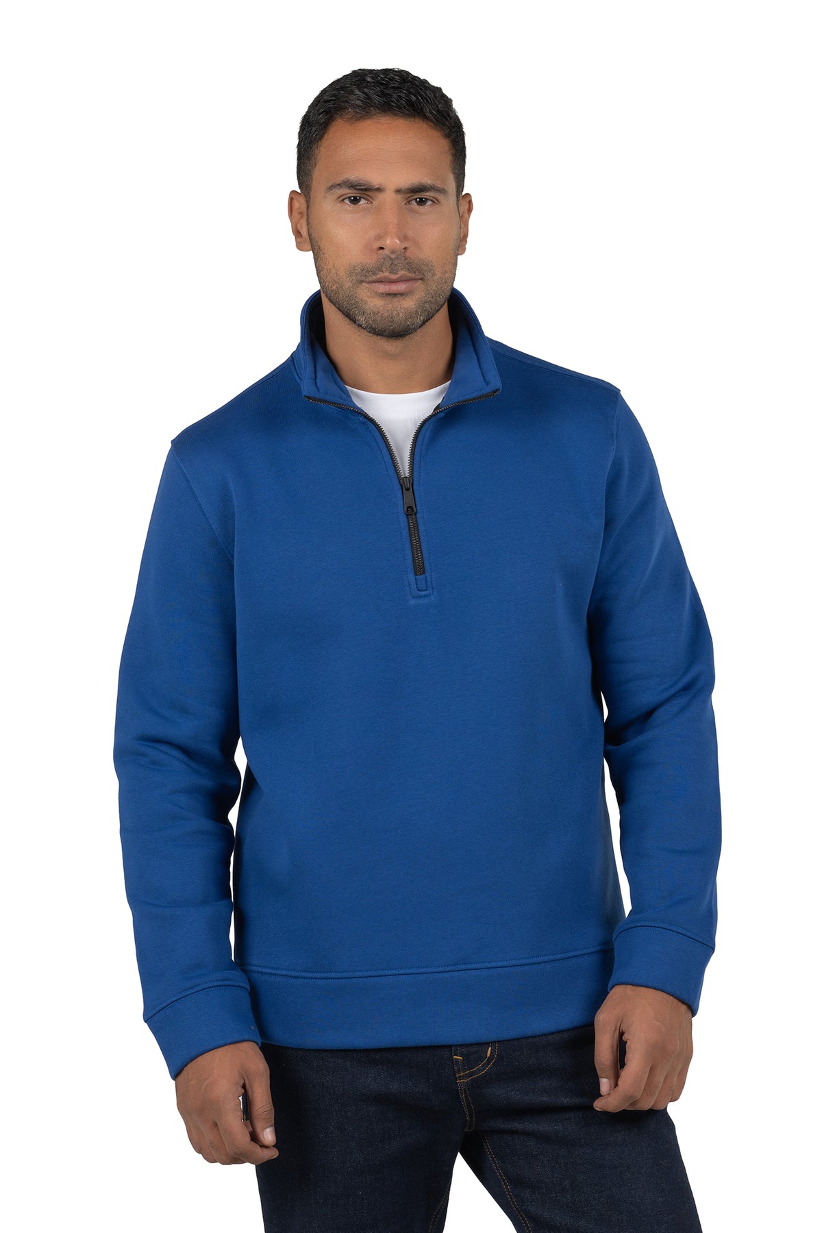 Men's Half-Zip Solid Sweatshirt – Blue
