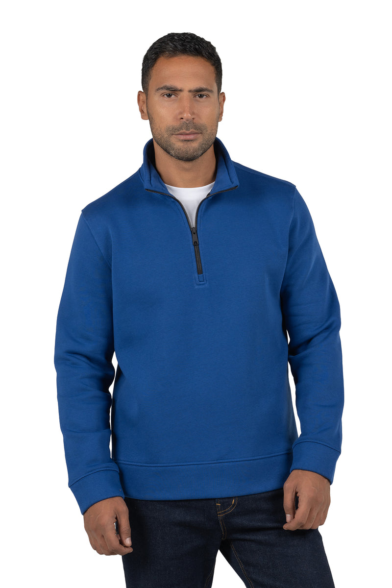 Men's Half-Zip Solid Sweatshirt – Blue