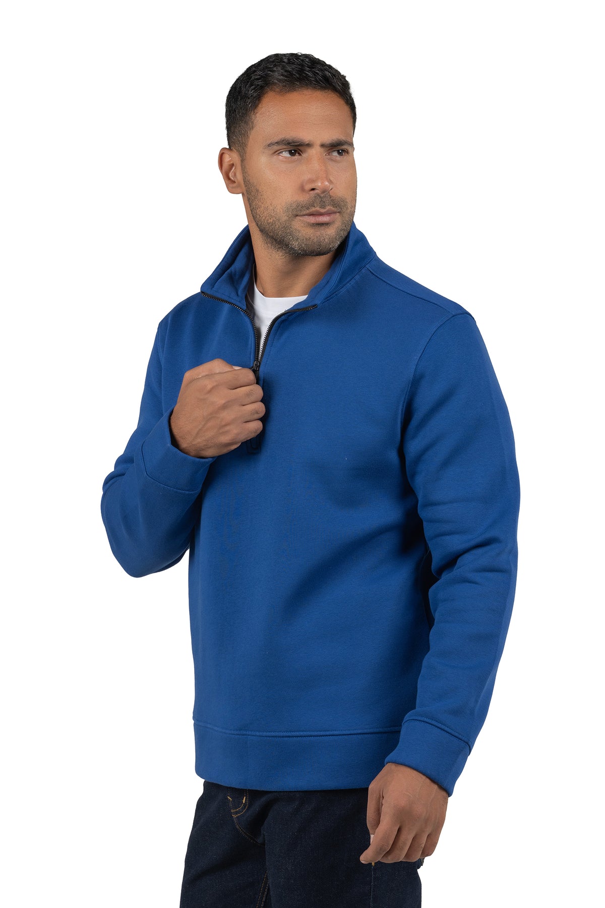Men's Half-Zip Solid Sweatshirt – Blue