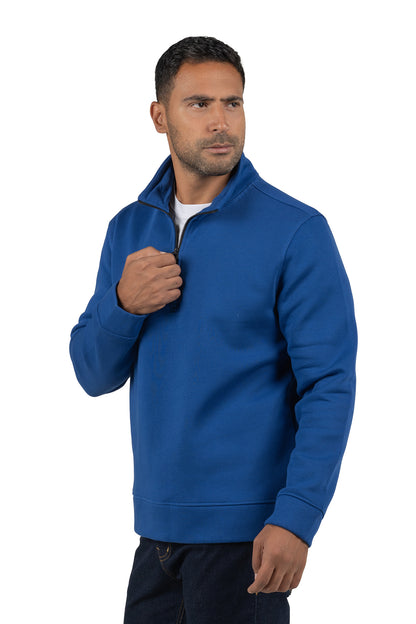 Men's Half-Zip Solid Sweatshirt – Blue