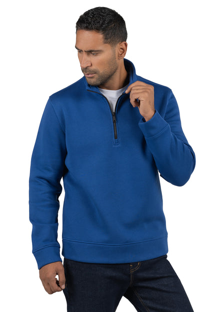 Men's Half-Zip Solid Sweatshirt – Blue