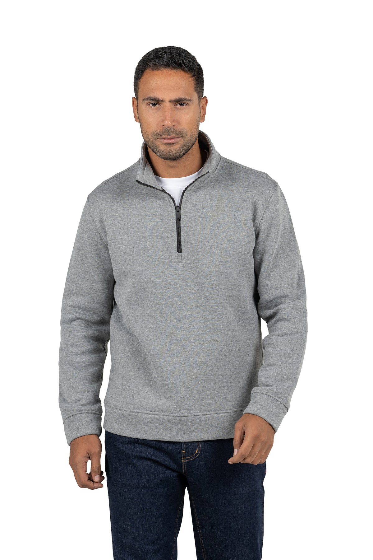Men's Half-Zip Solid Sweatshirt – Grey