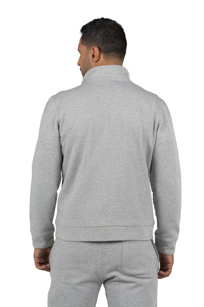 Men's Half-Zip Solid Sweatshirt – Light Grey