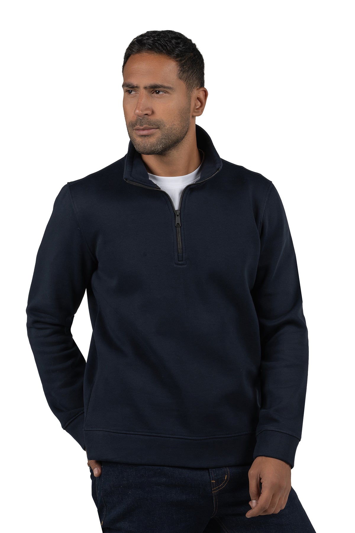 Men's Half-Zip Solid Sweatshirt – Navy