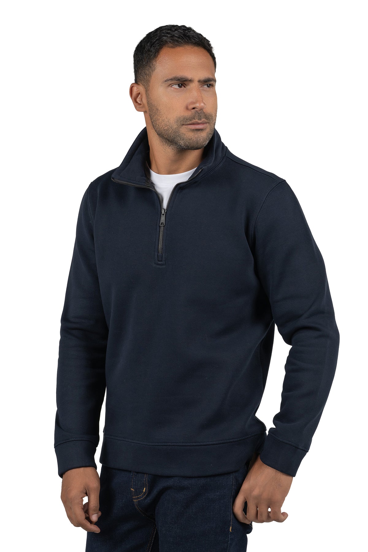 Men's Half-Zip Solid Sweatshirt – Navy