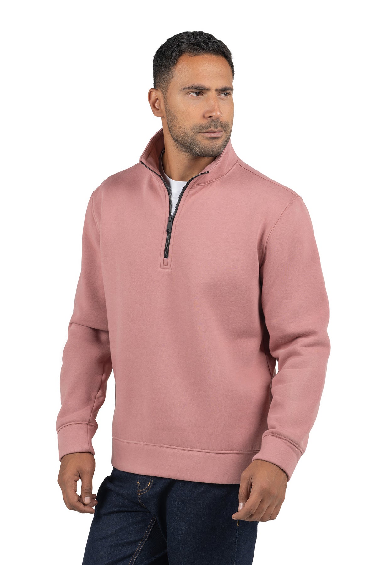Men's Half-Zip Solid Sweatshirt – Orange