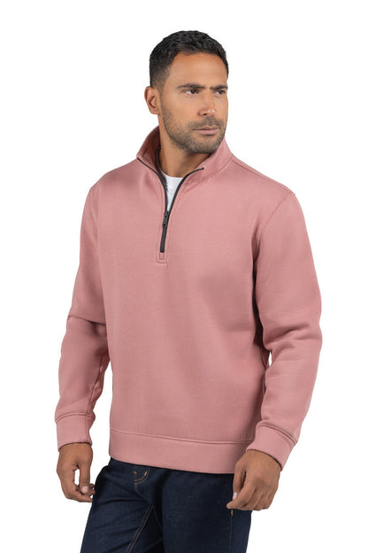 Men's Half-Zip Solid Sweatshirt – Orange