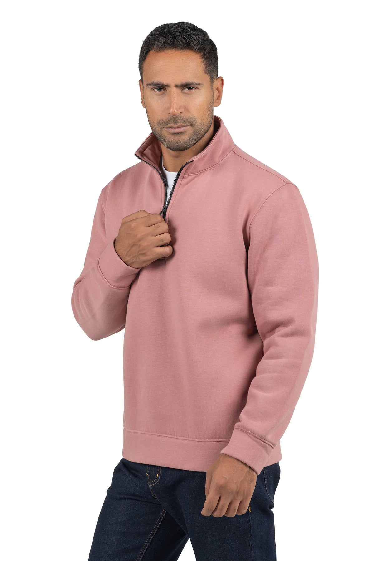 Men's Half-Zip Solid Sweatshirt – Orange
