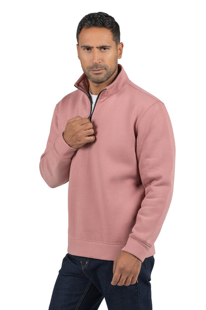 Men's Half-Zip Solid Sweatshirt – Orange