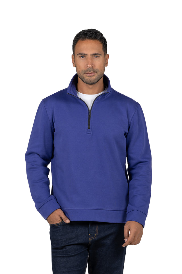 Men's Half-Zip Solid Sweatshirt – Purple