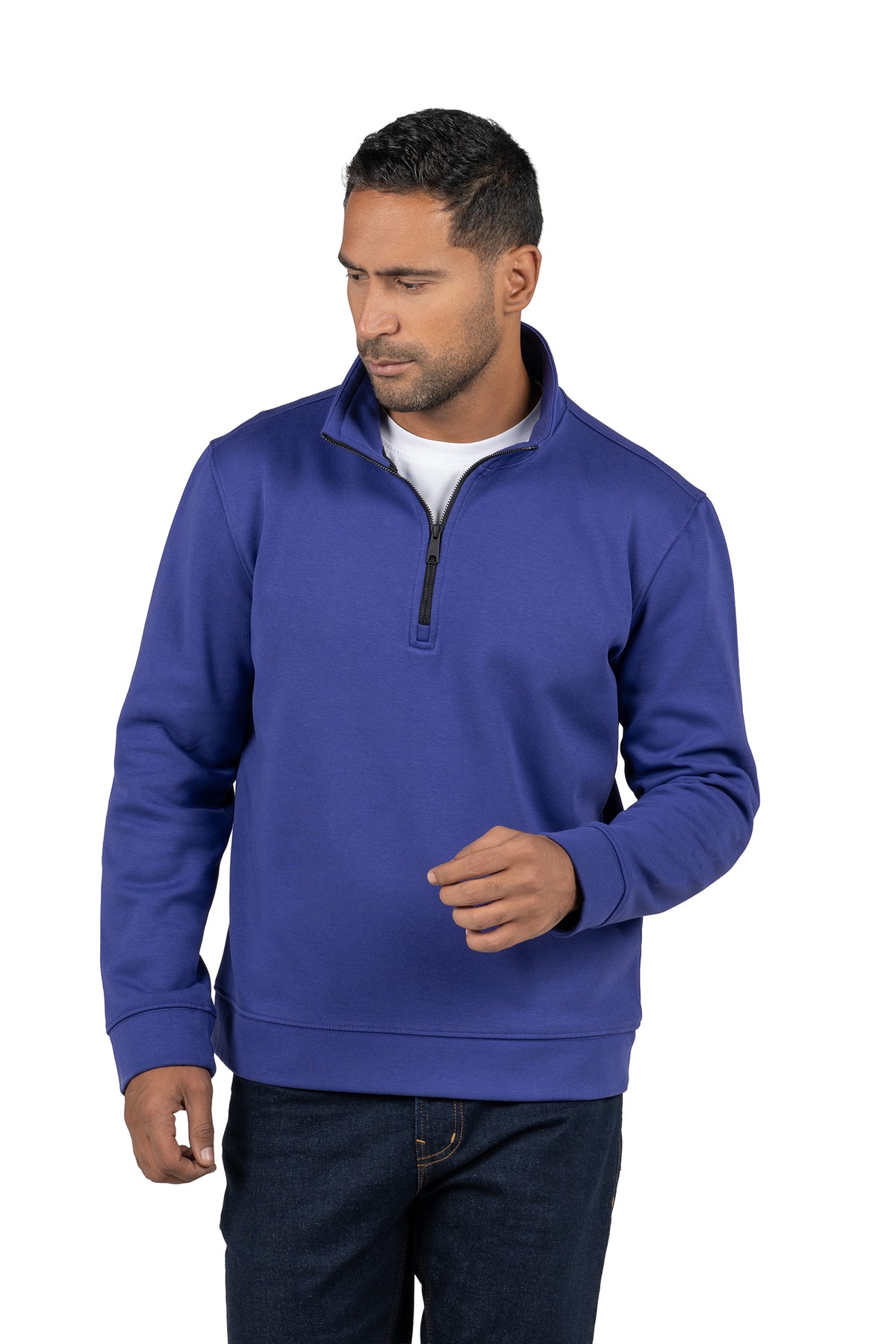 Men's Half-Zip Solid Sweatshirt – Purple