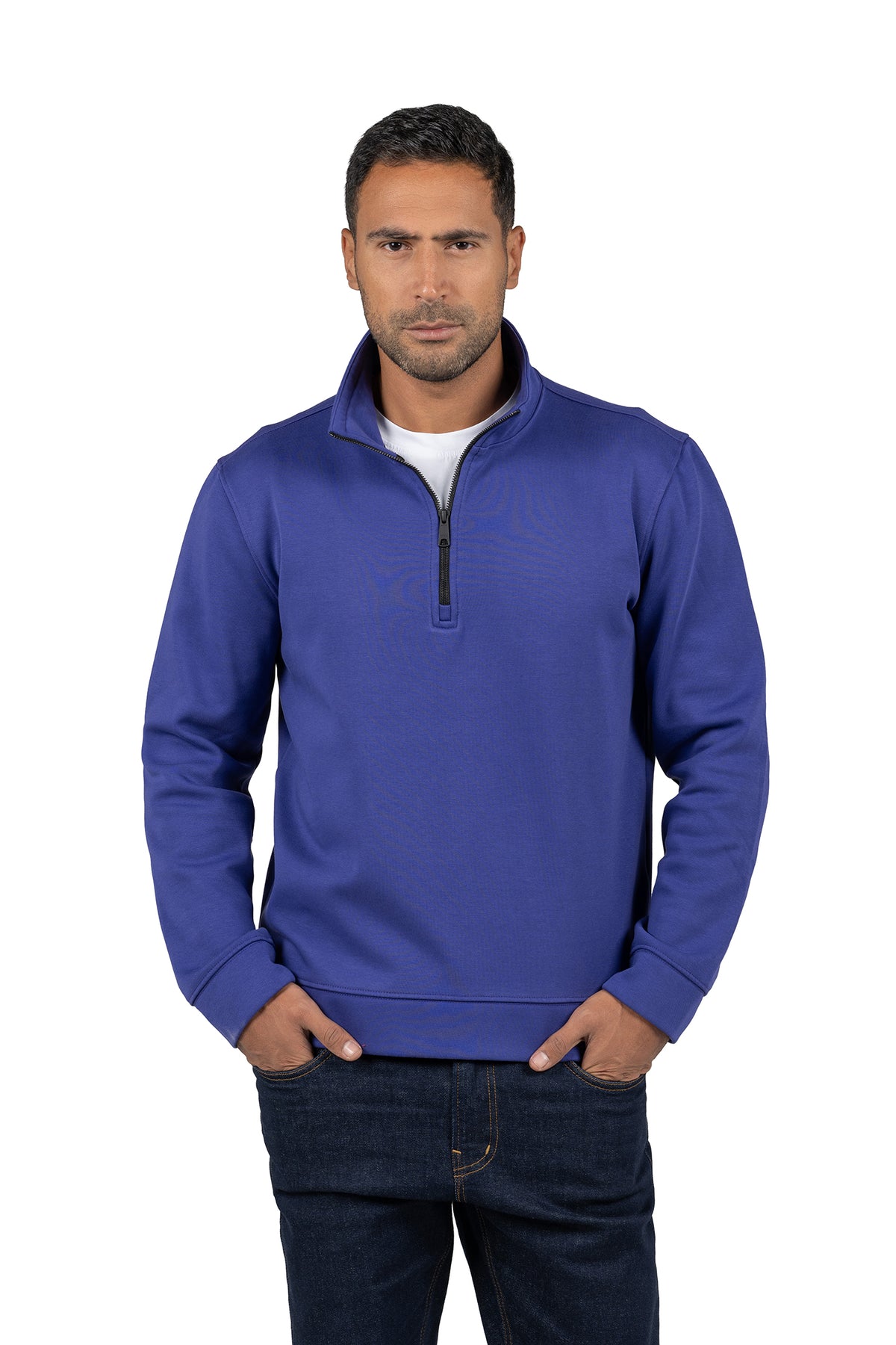 Men's Half-Zip Solid Sweatshirt – Purple