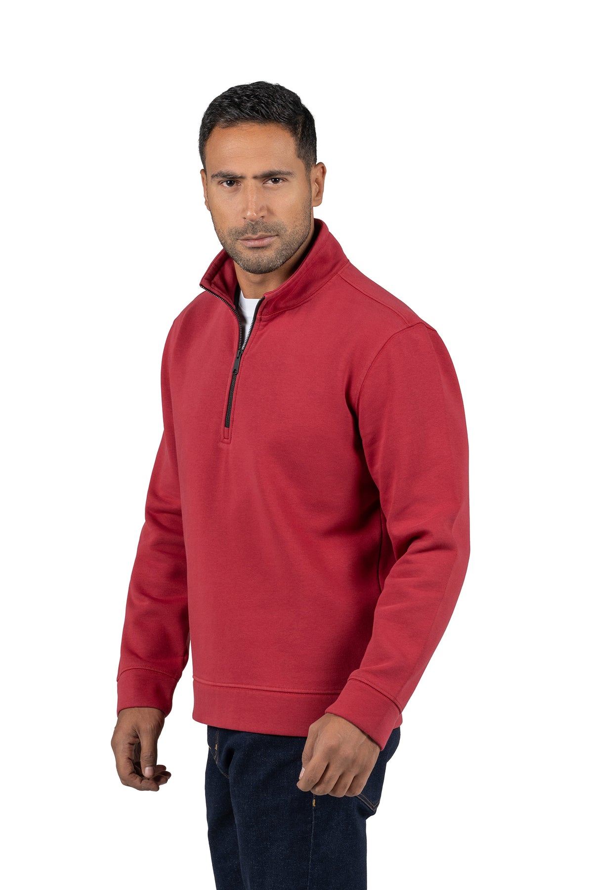 Men's Half-Zip Solid Sweatshirt – Red