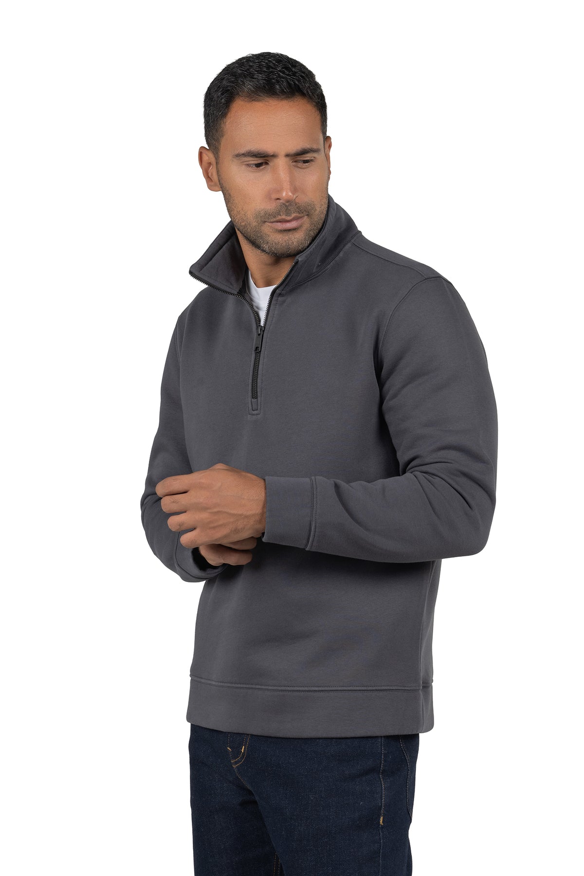 Men's Half-Zip Solid Sweatshirt – Shadow Grey