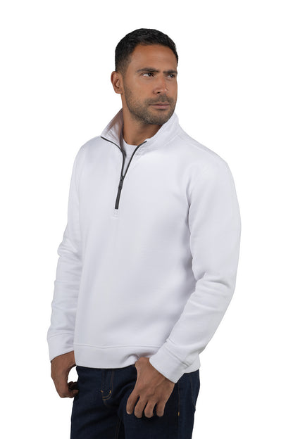 Men's Half-Zip Solid Sweatshirt – White