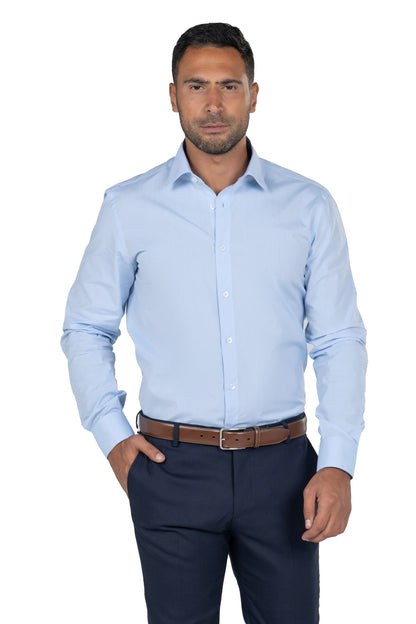 Men's Long Sleeved Chambray Shirt – Light Blue