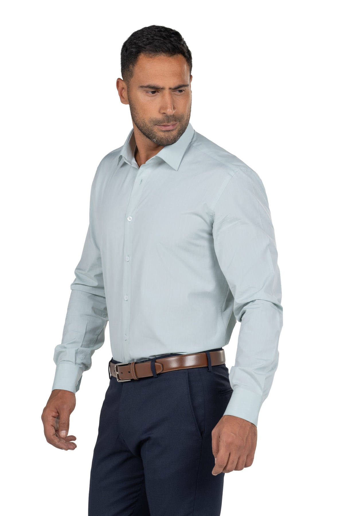 Men's Long Sleeved Chambray Shirt – Pistachio