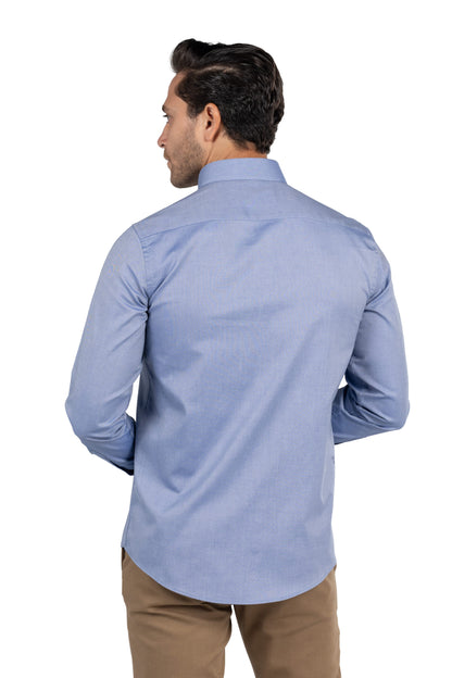 Men's Long-Sleeved Oxford Shirt – Blue
