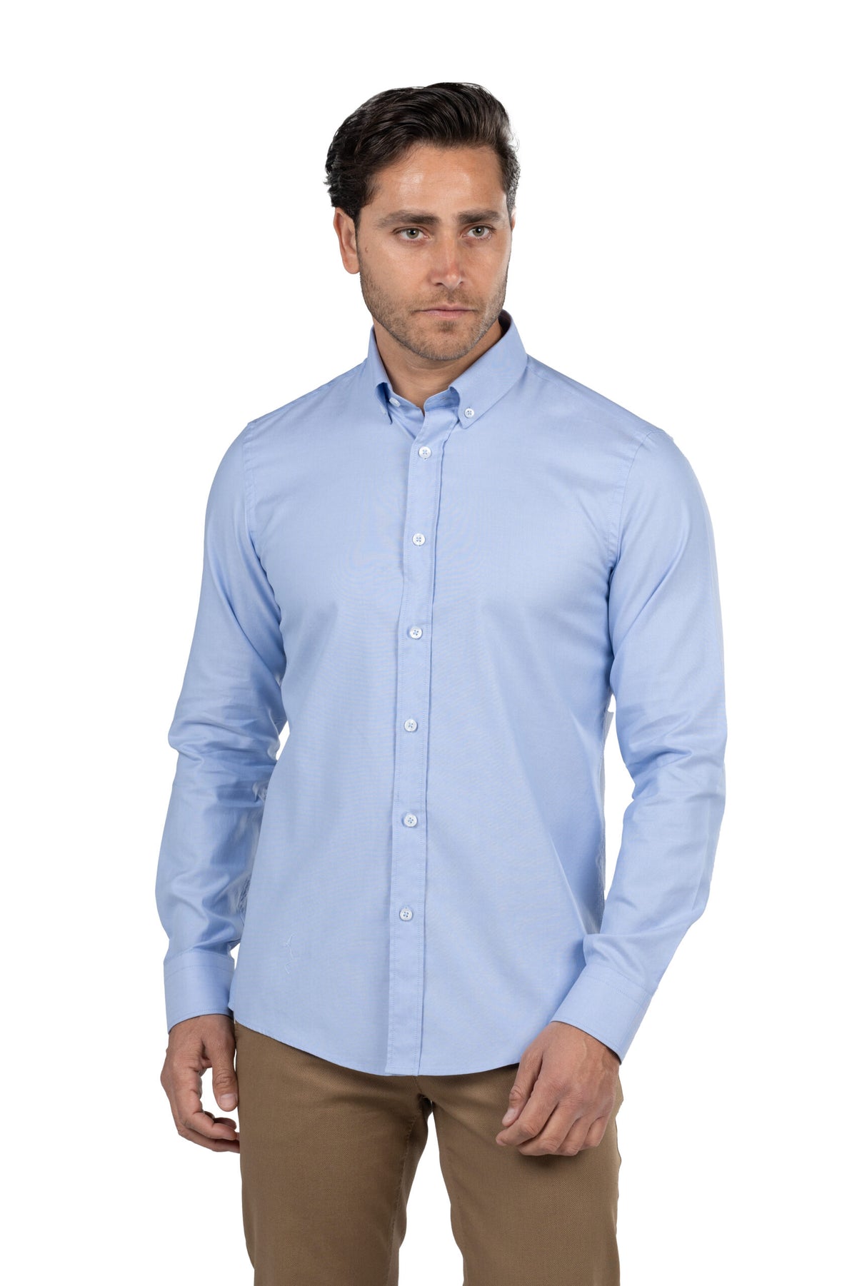 Men's Long-Sleeved Oxford Shirt – Light Blue