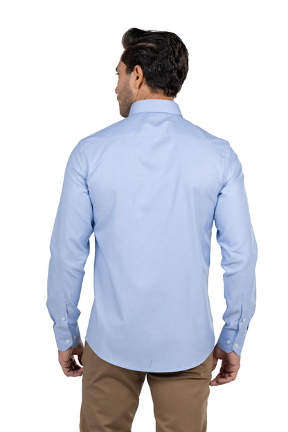 Men's Long-Sleeved Oxford Shirt – Light Blue