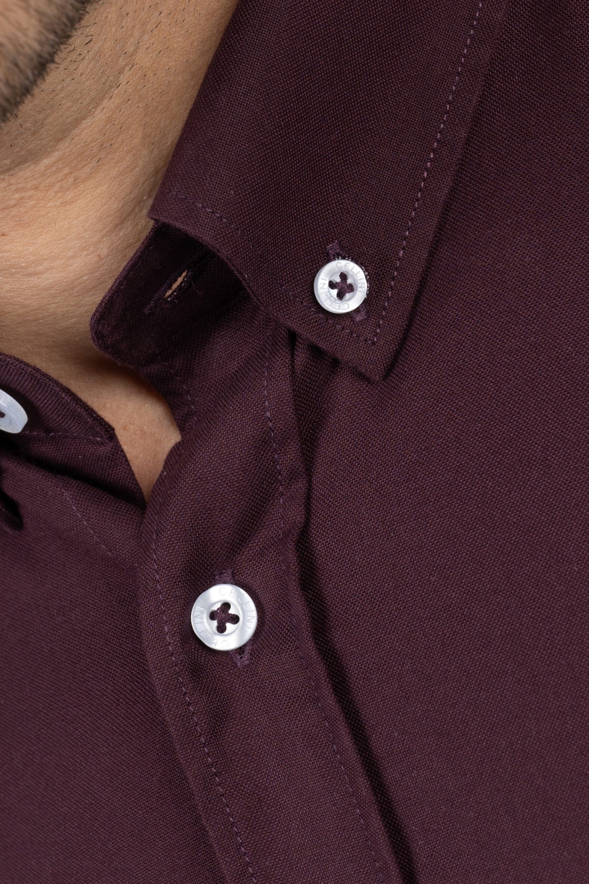 Men's Long-Sleeved Oxford Shirt – Purple