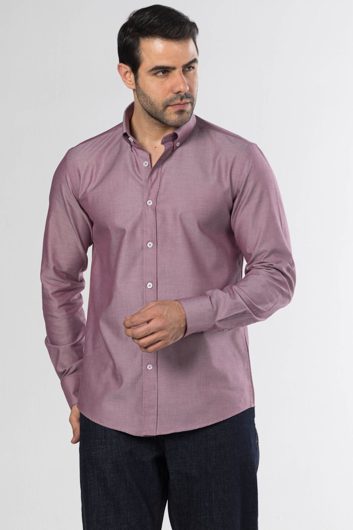 Men's Long-Sleeved Oxford Shirt – Rose