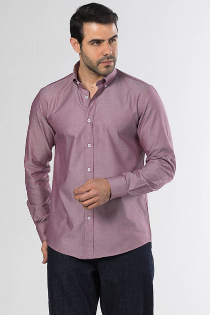 Men's Long-Sleeved Oxford Shirt – Rose