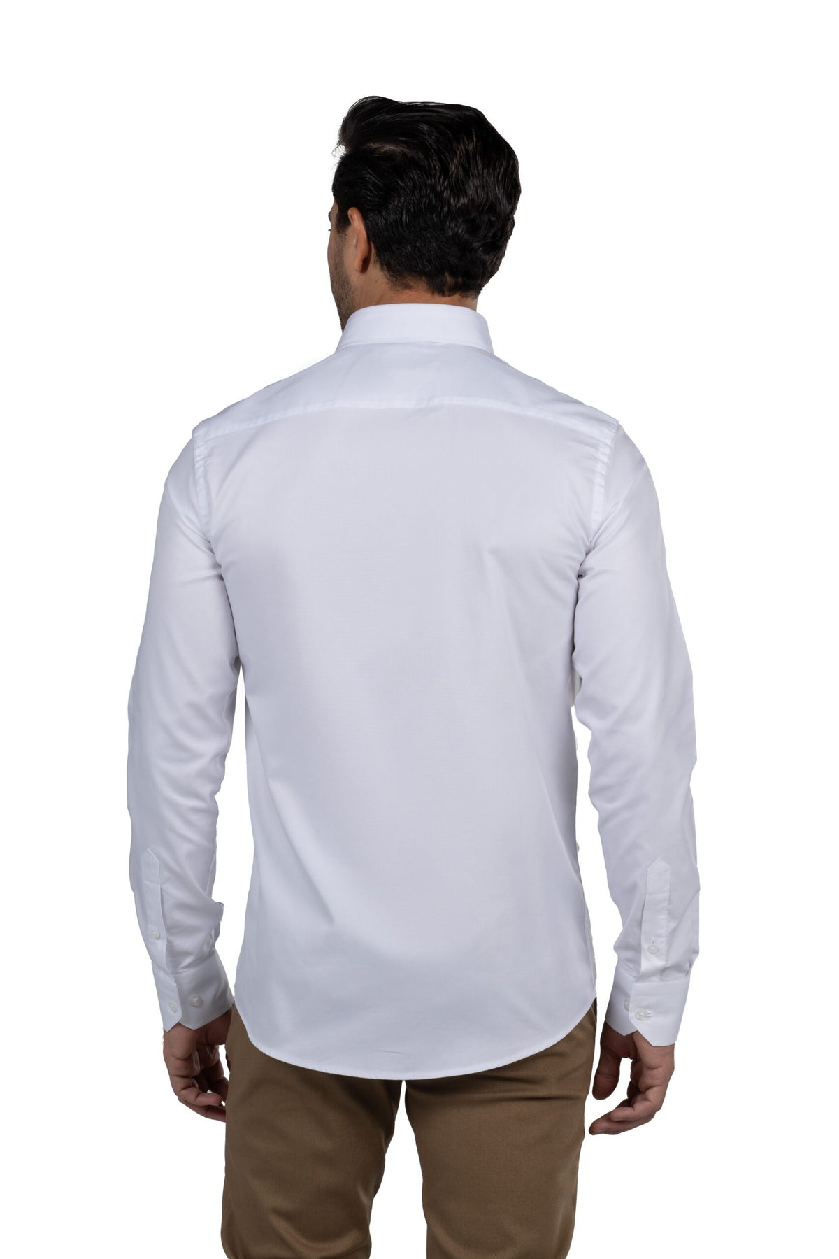 Men's Long-Sleeved Oxford Shirt – White