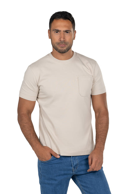 Men's Short Sleeved Heavy Jersey T-Shirt – Beige