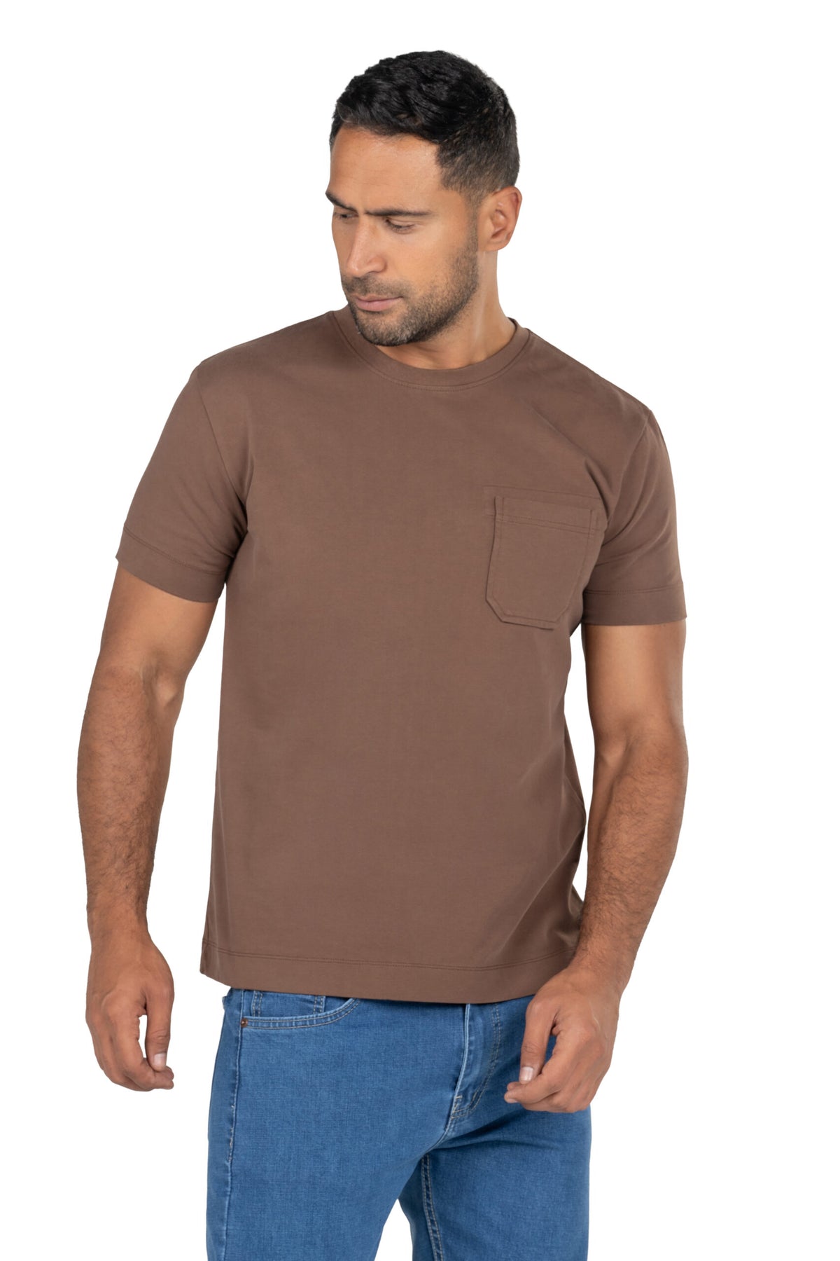 Men's Short Sleeved Heavy Jersey T-Shirt – Brown