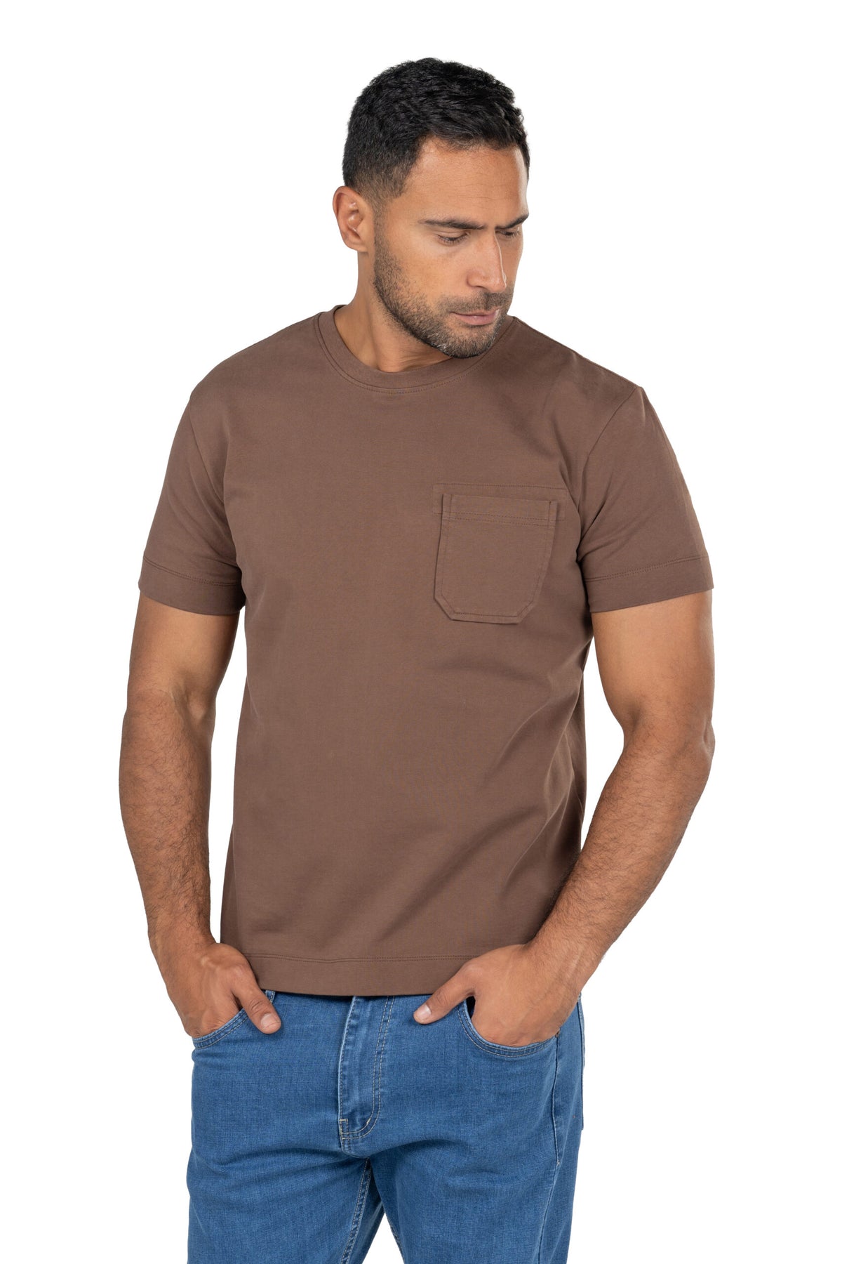 Men's Short Sleeved Heavy Jersey T-Shirt – Brown