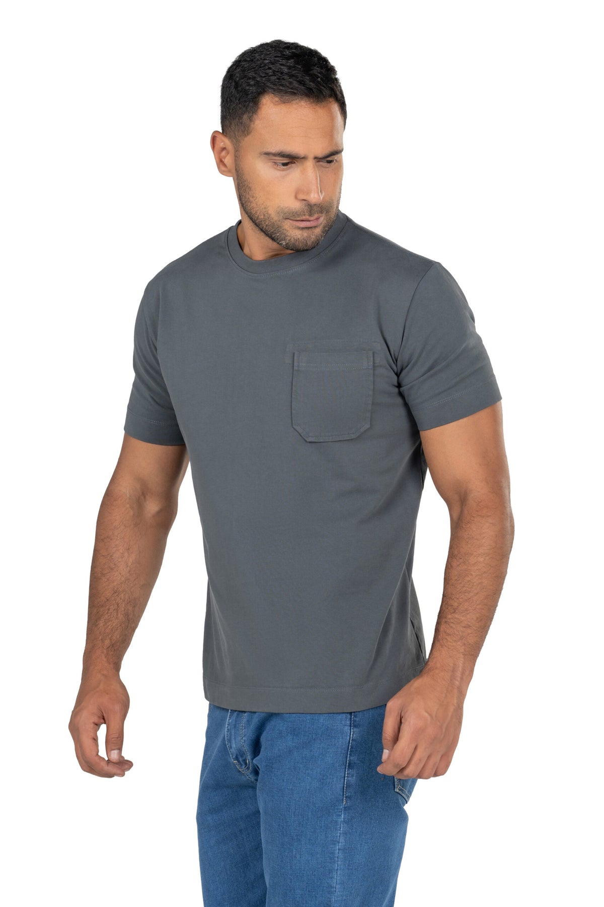 Men's Short Sleeved Heavy Jersey T-Shirt – Grey