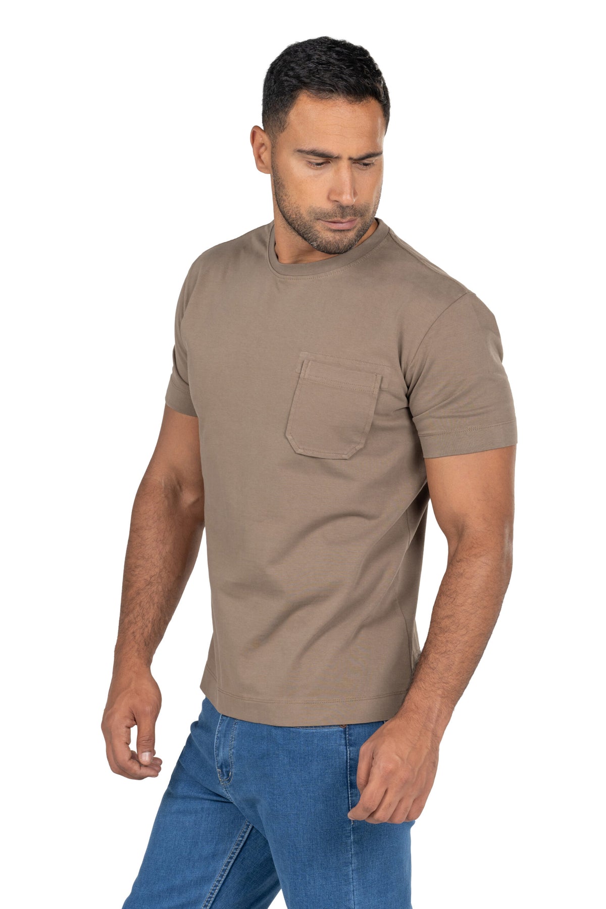 Men's Short Sleeved Heavy Jersey T-Shirt – Light Brown