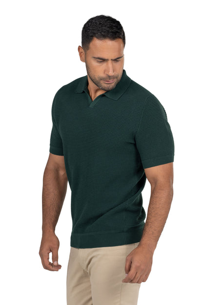 Men's Short Sleeved Knit Polo – Dark Green