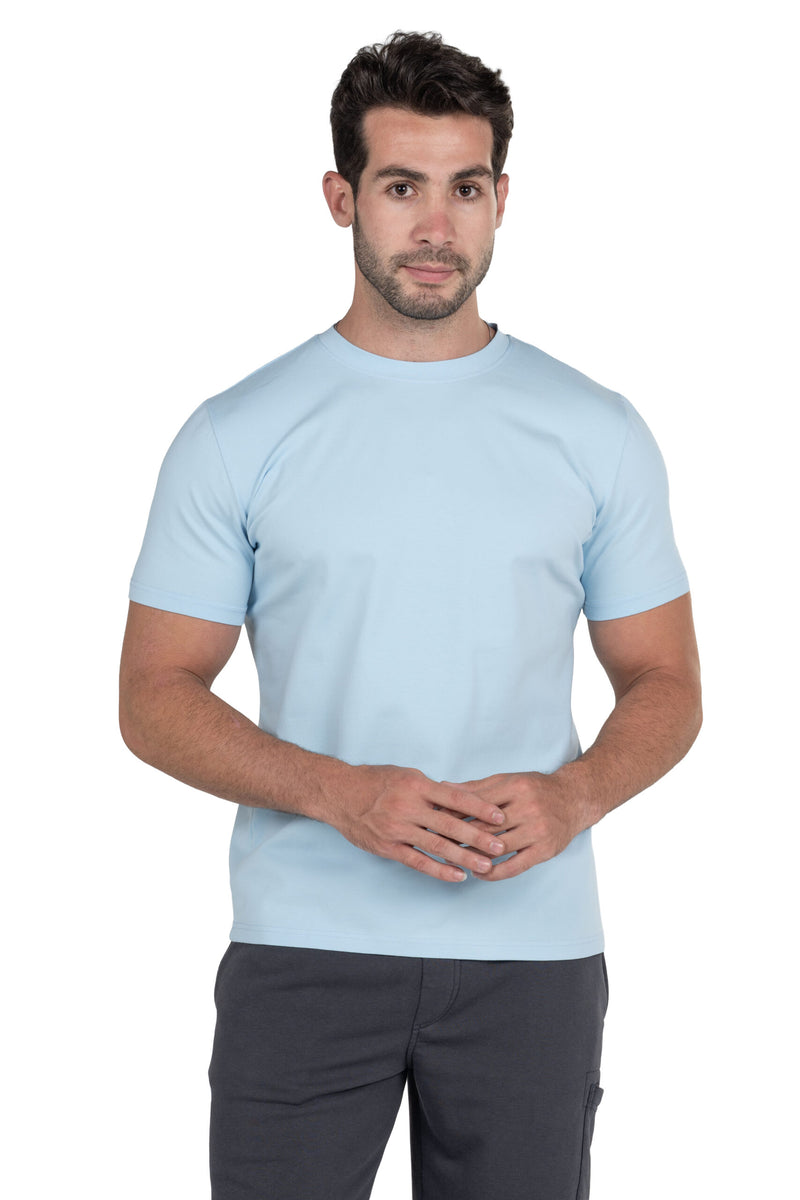 Men's Short Sleeved Undershirt – Light Blue