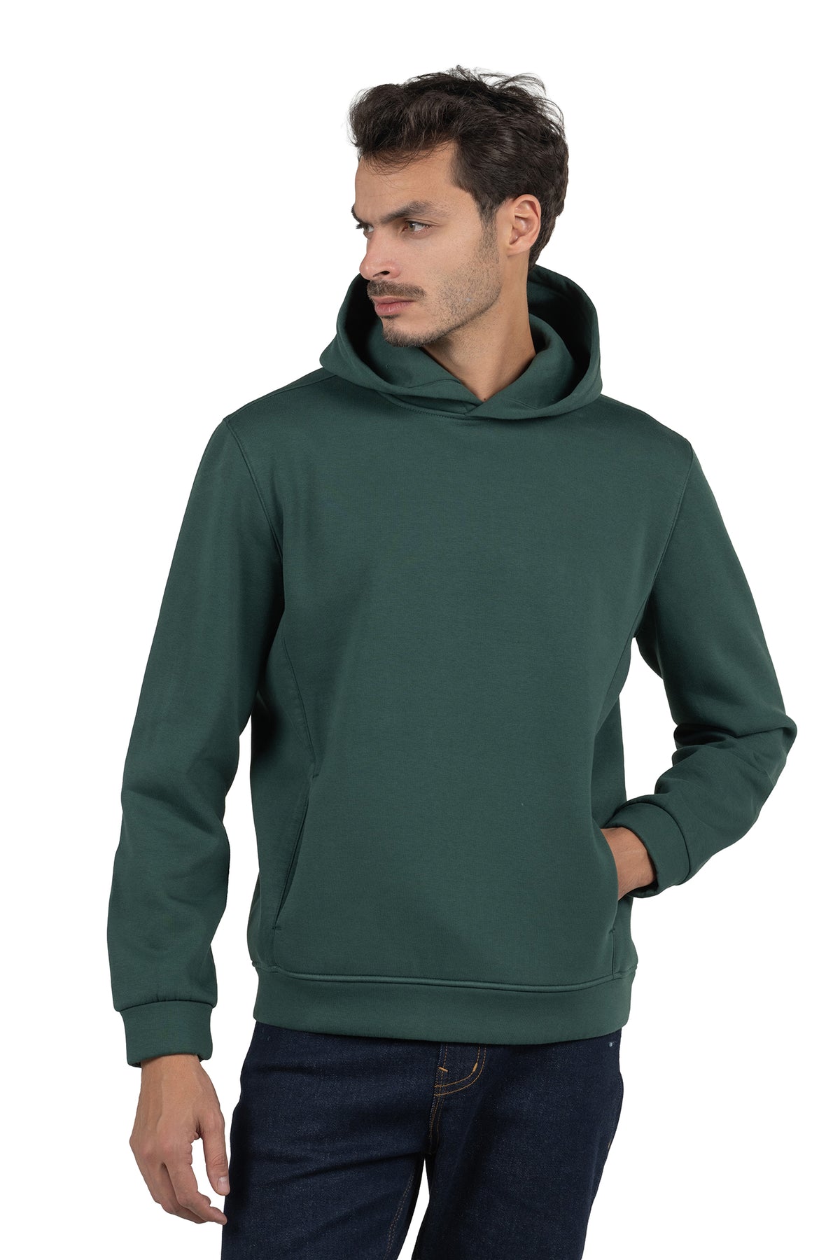 Men's Solid Hoodie – Dark Green