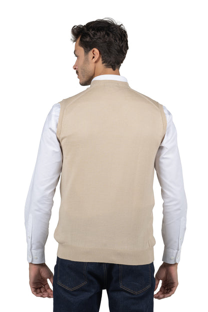 Men's Solid Knit Gilet Vest – Offwhite