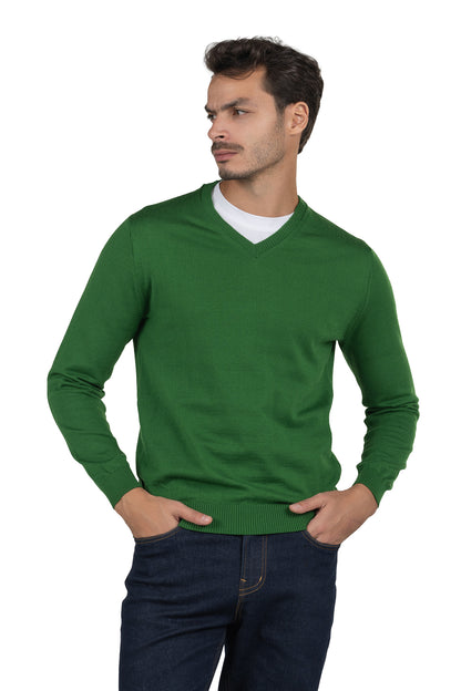 Men's Solid Knit Pullover – Green