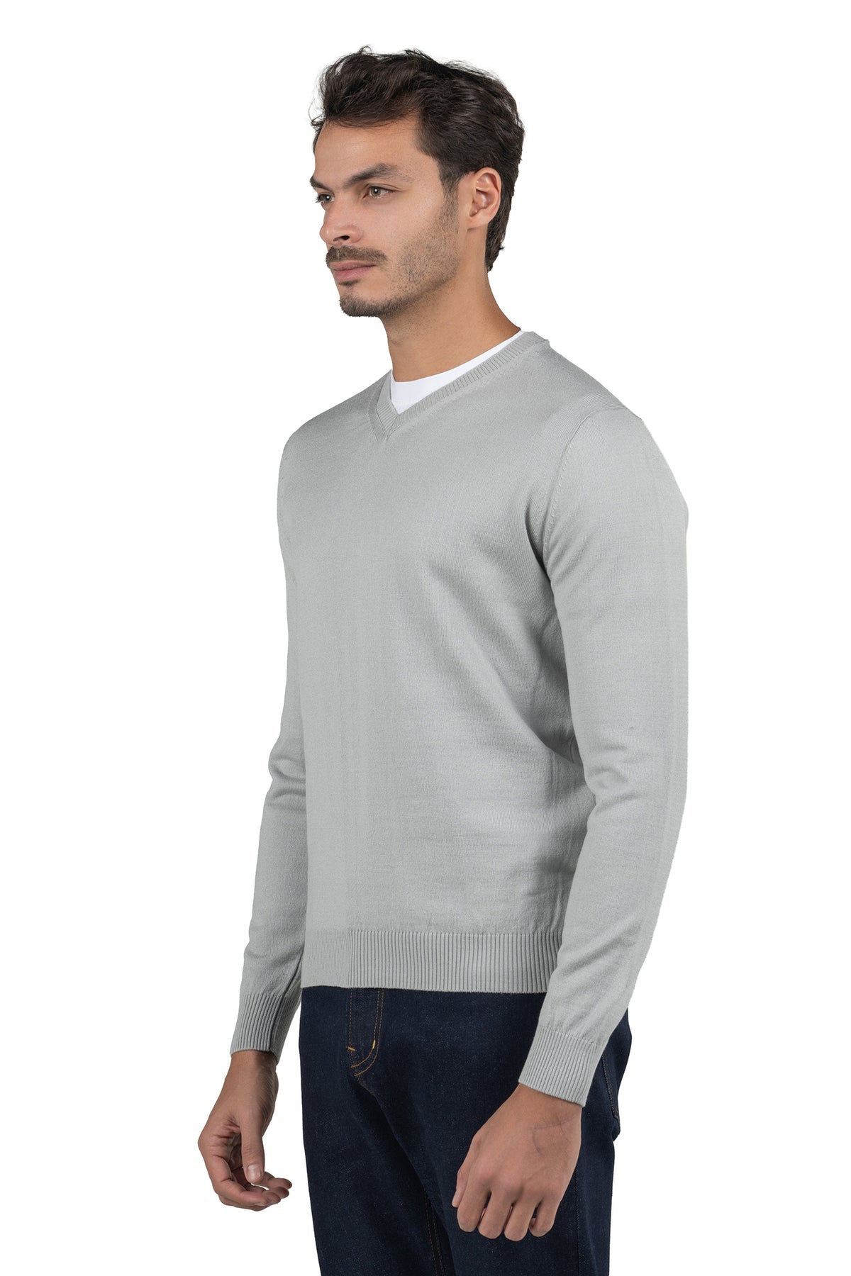 Men's Solid Knit Pullover – Grey