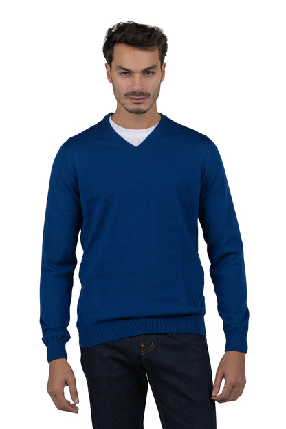 Men's Solid Knit Pullover – Light Blue