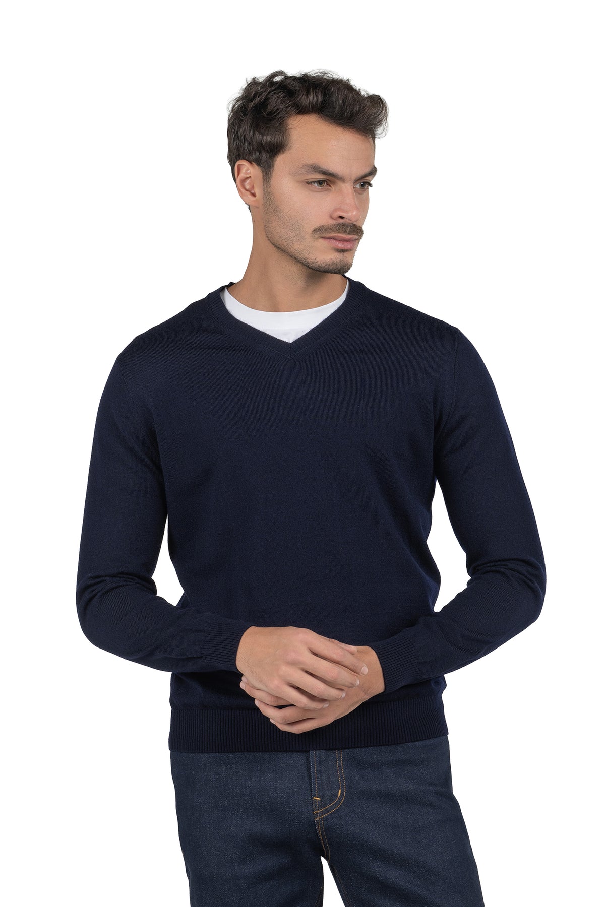 Men's Solid Knit Pullover – Navy
