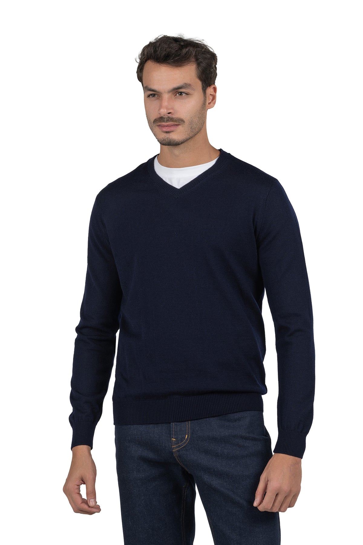 Men's Solid Knit Pullover – Navy