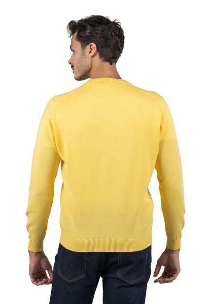 Men's Solid Knit Pullover – Yellow