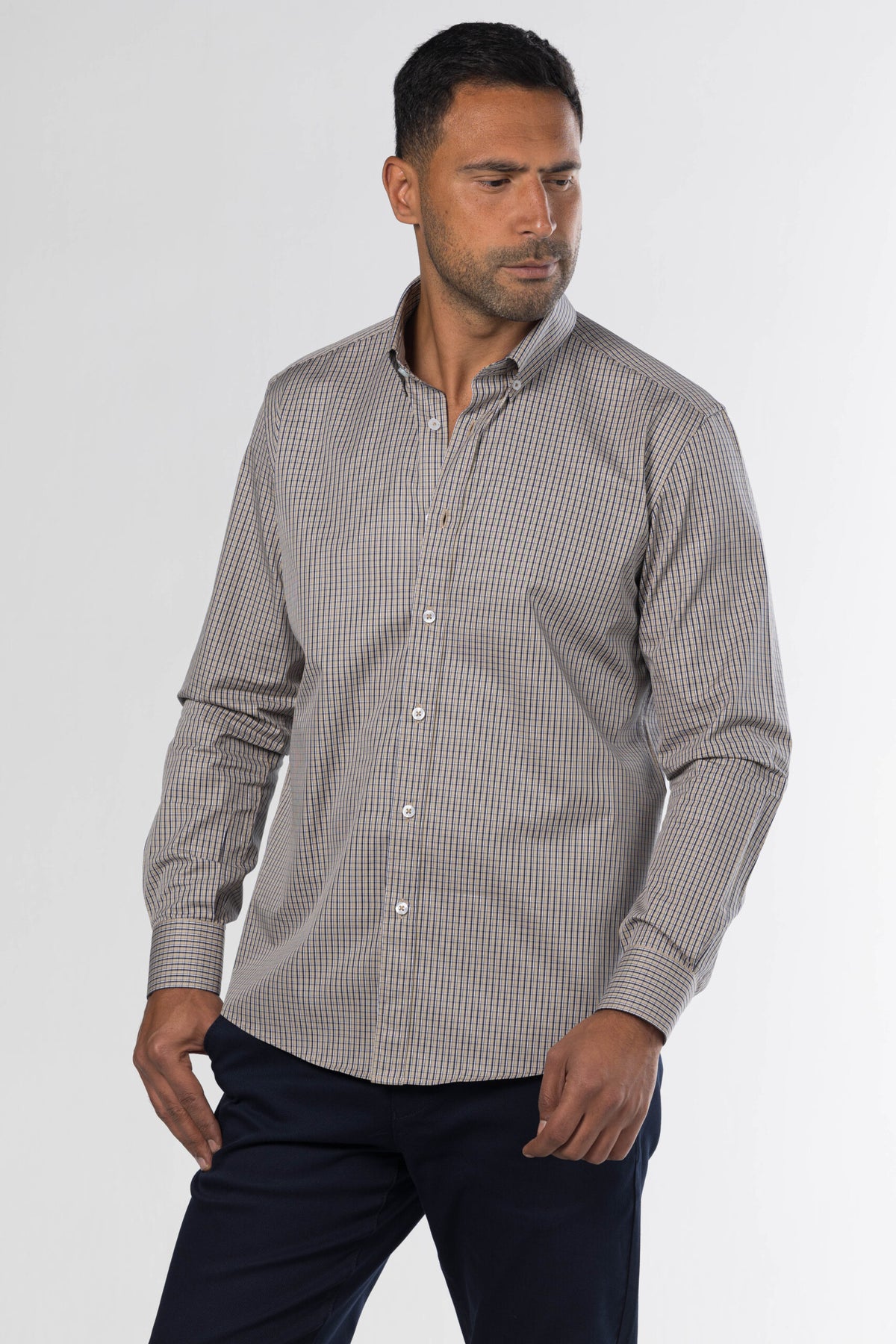 New Checkered Shirt – Brown/Navy